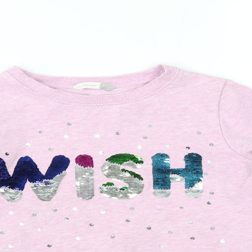John Lewis Girls Pink   Pullover Jumper Size 8 Years  - reversible sequins