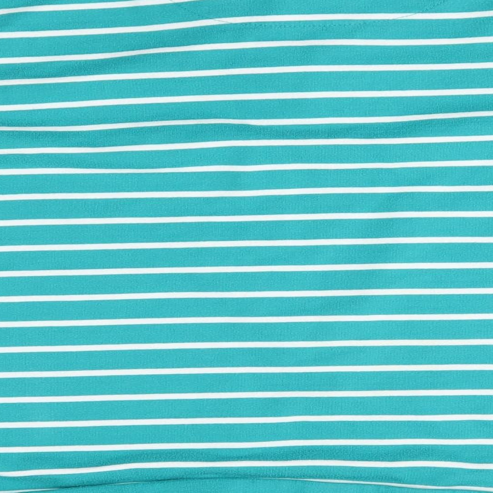BM Womens Blue Striped  Henley Jumper Size XL
