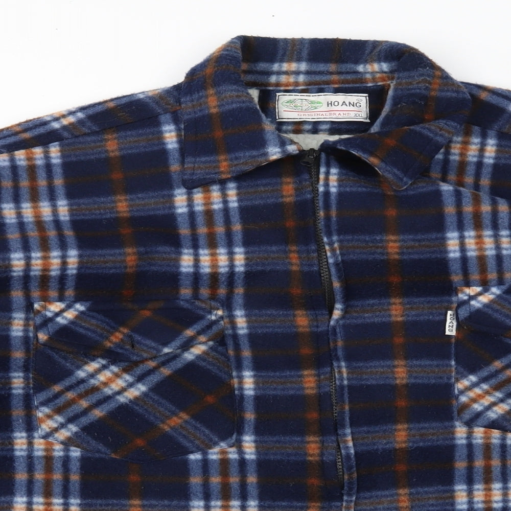 Hoang Mens Blue Plaid  Jacket  Size 2XL