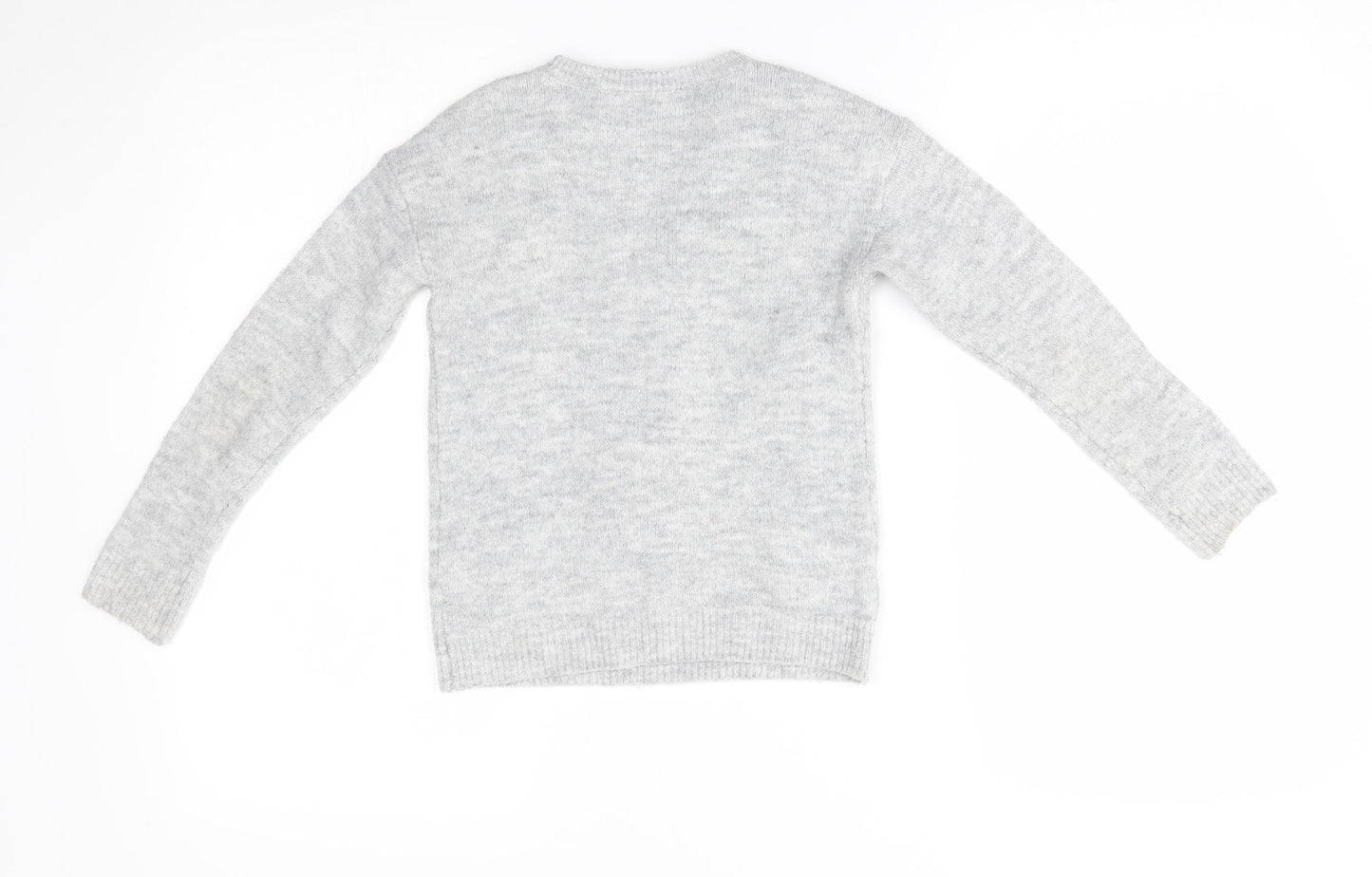 George Girls Grey   Pullover Jumper Size 6-7 Years  - heart pattern