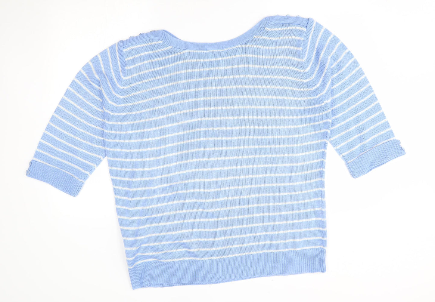 Damart Womens Blue Striped  Pullover Jumper Size 22