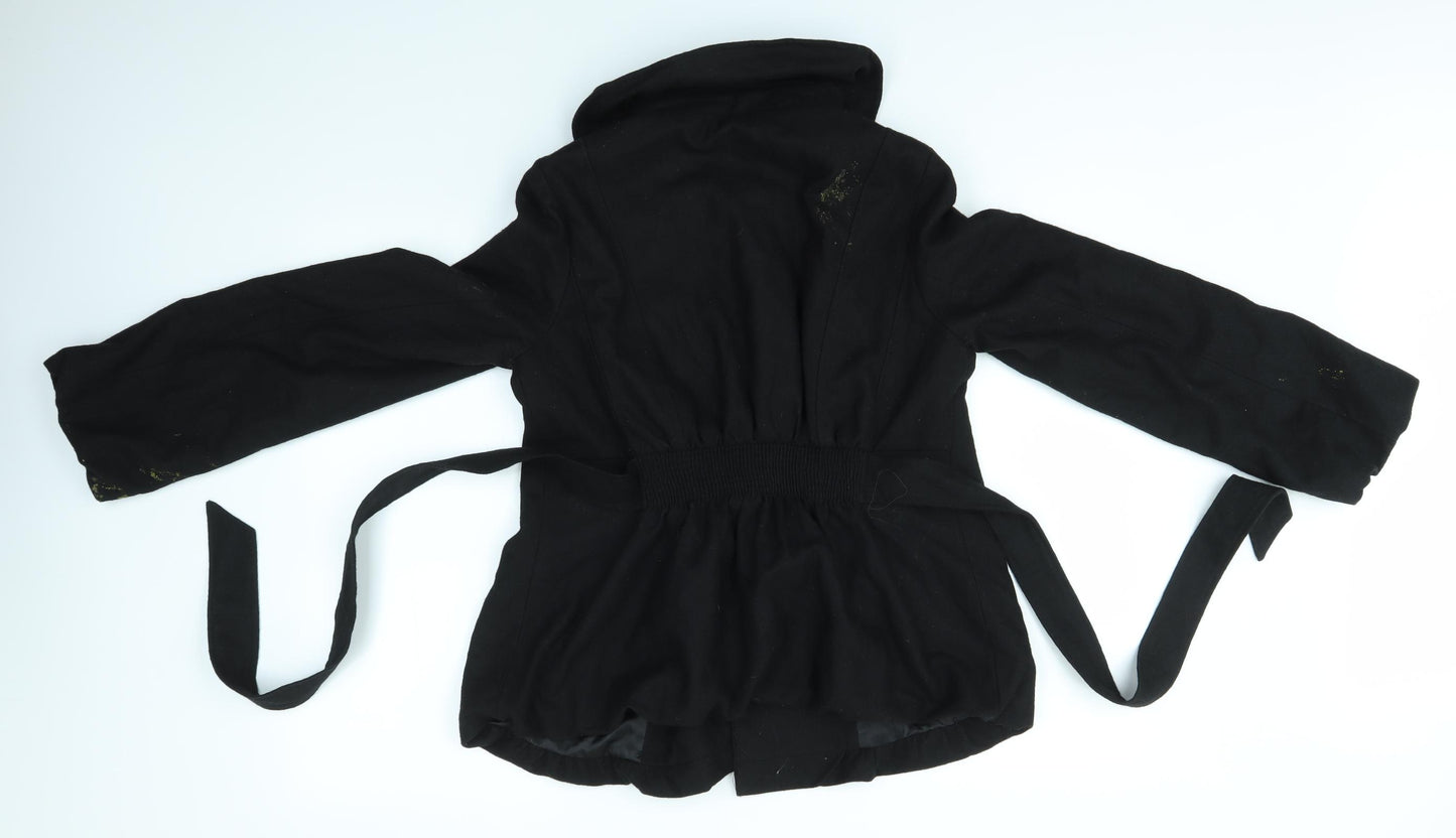 New Look Womens Black   Overcoat Coat Size 14