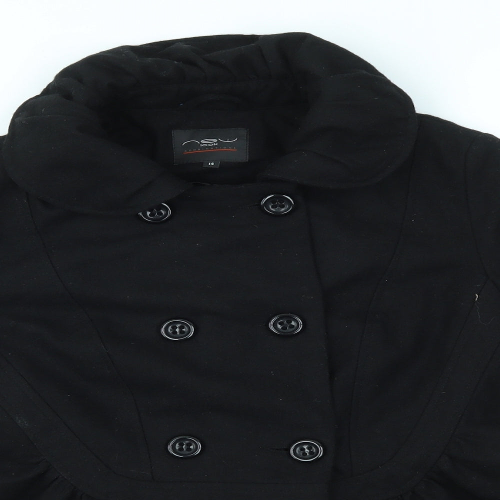 New Look Womens Black   Overcoat Coat Size 14