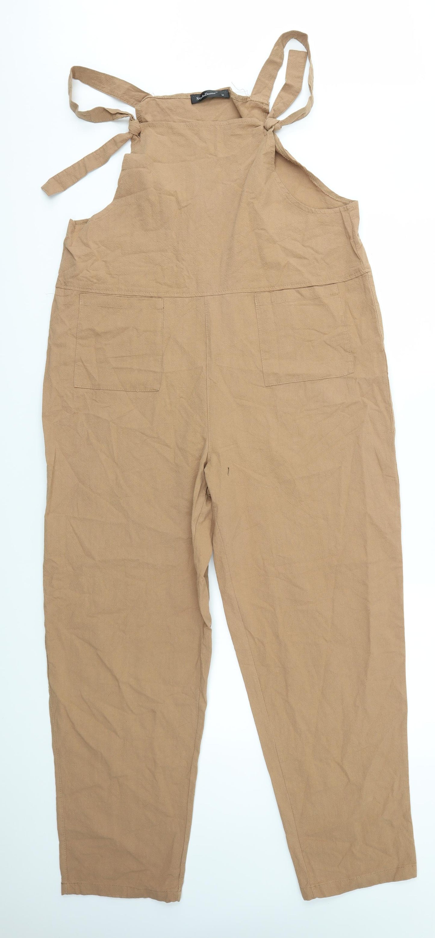 STYLE DOME Womens Brown   Dungaree One-Piece Size 14