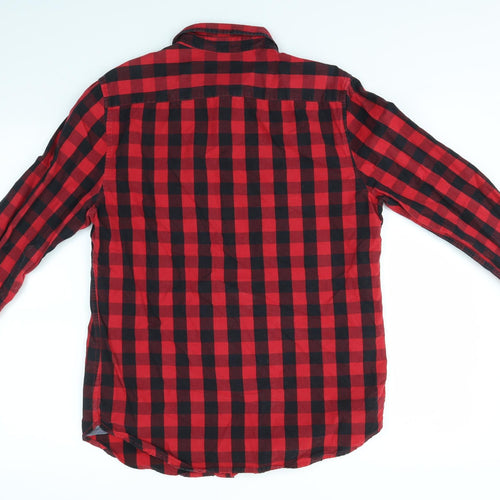CACTUS MAN Mens Red Check   Button-Up Size M