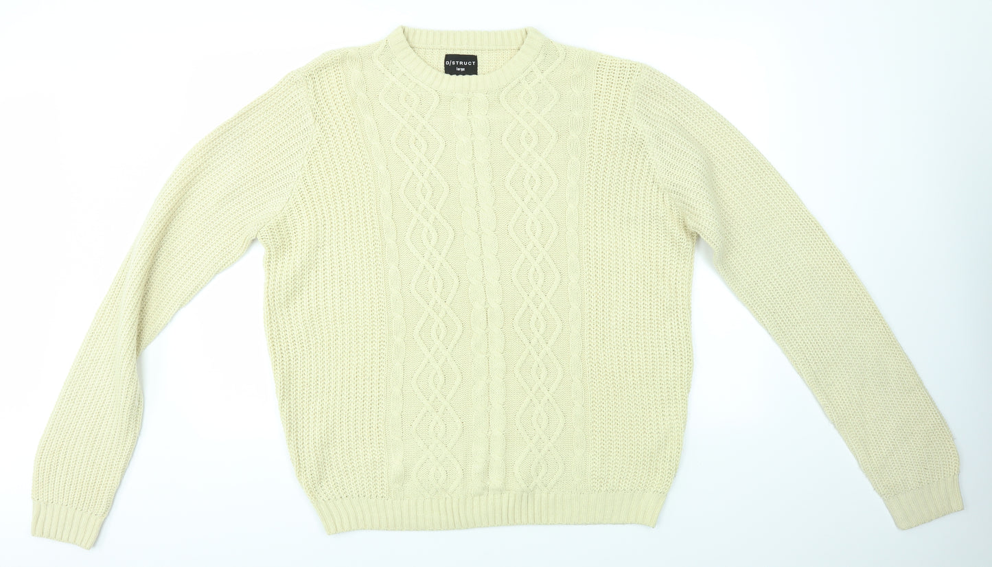 DISTRUCT Mens Beige   Pullover Jumper Size L