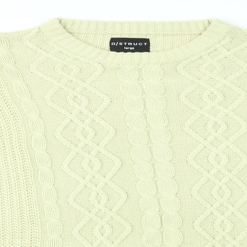 DISTRUCT Mens Beige   Pullover Jumper Size L