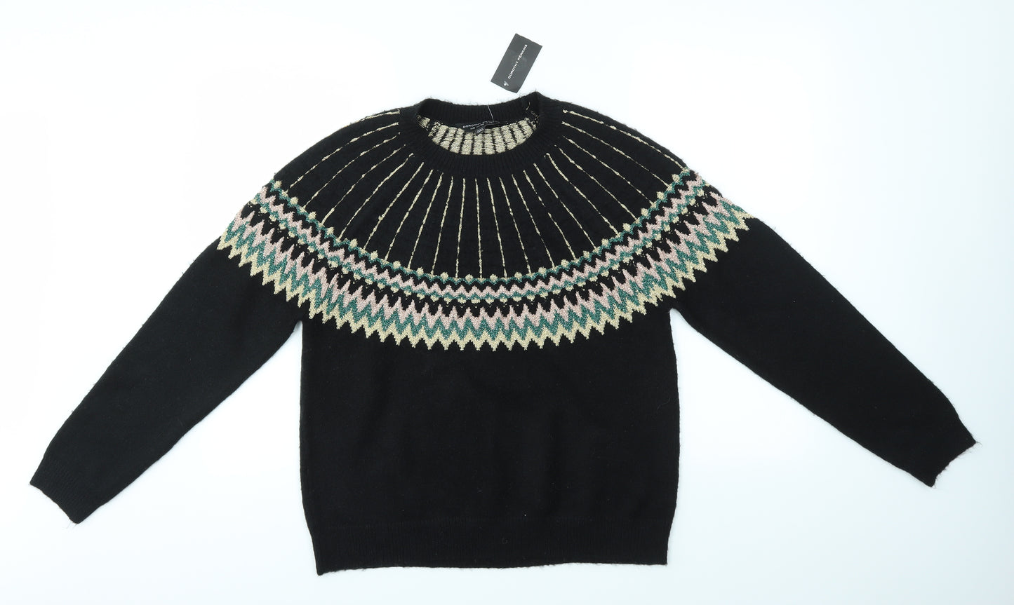 Dorothy Perkins Womens Black   Pullover Jumper Size 10  - FESTIVE