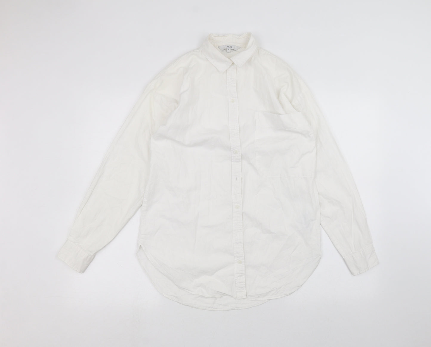 NEXT Womens White   Basic Button-Up Size 6
