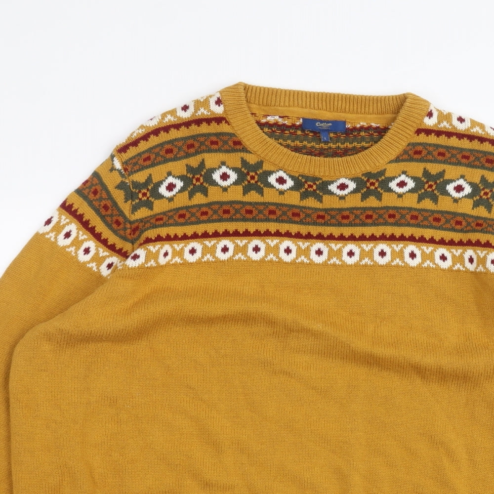 Cotton Traders Mens Orange   Pullover Jumper Size L