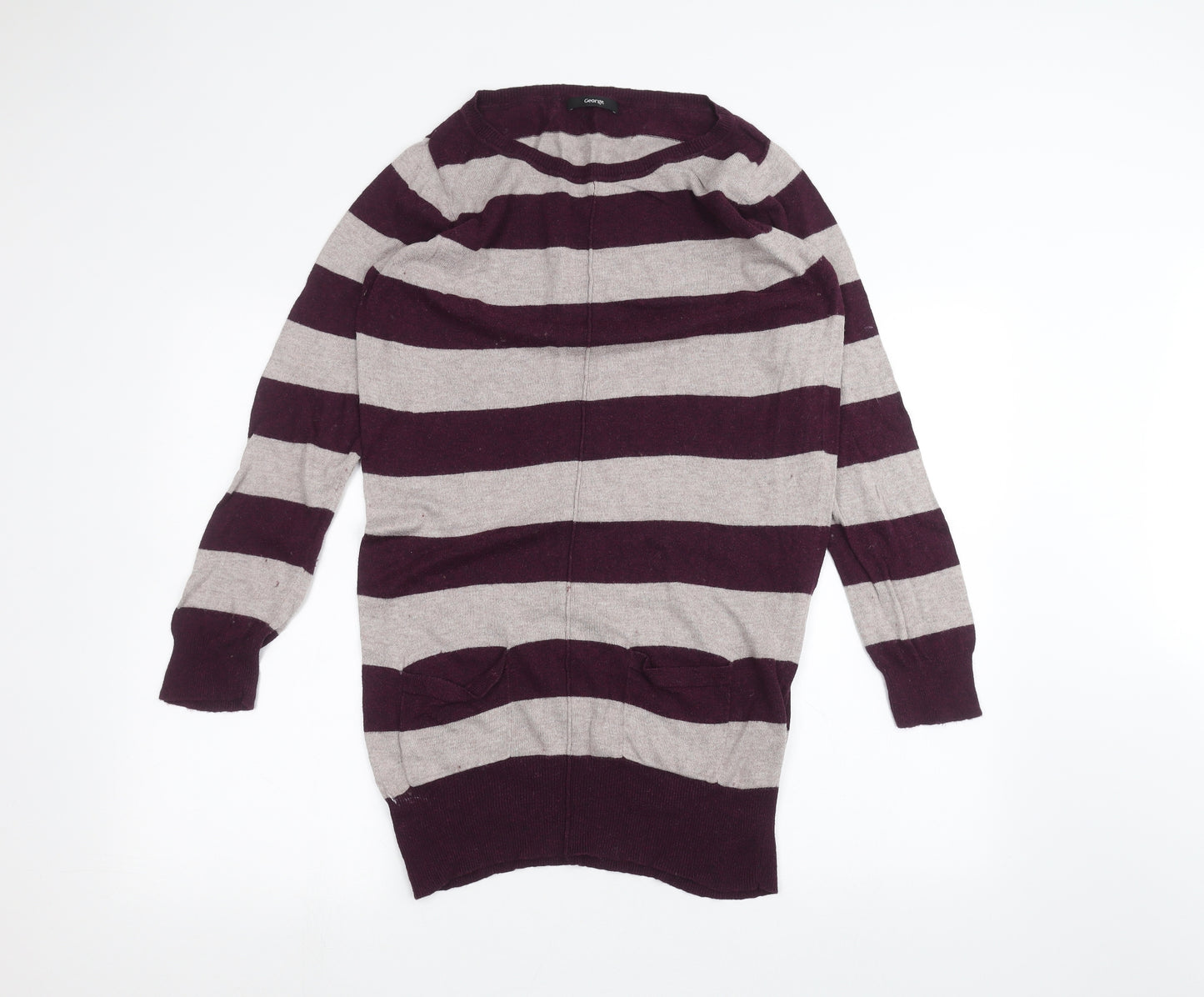 George Womens Purple Striped  Pullover Jumper Size 16