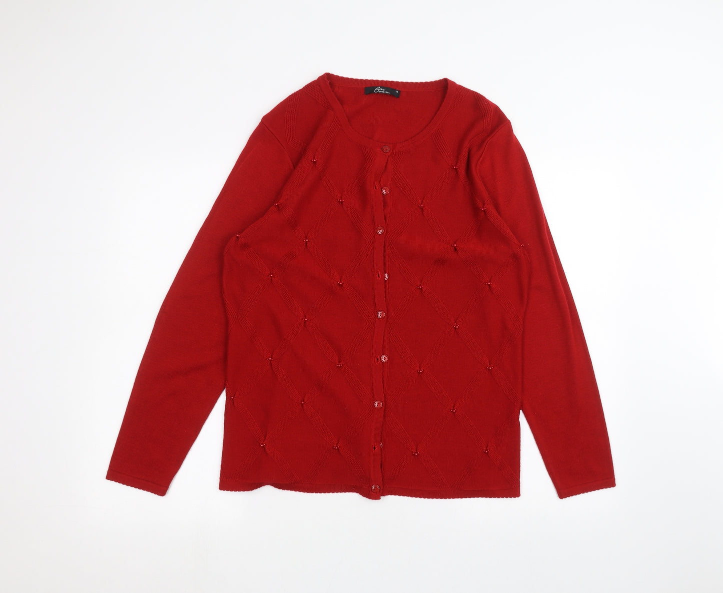 BM Womens Red   Cardigan Jumper Size M