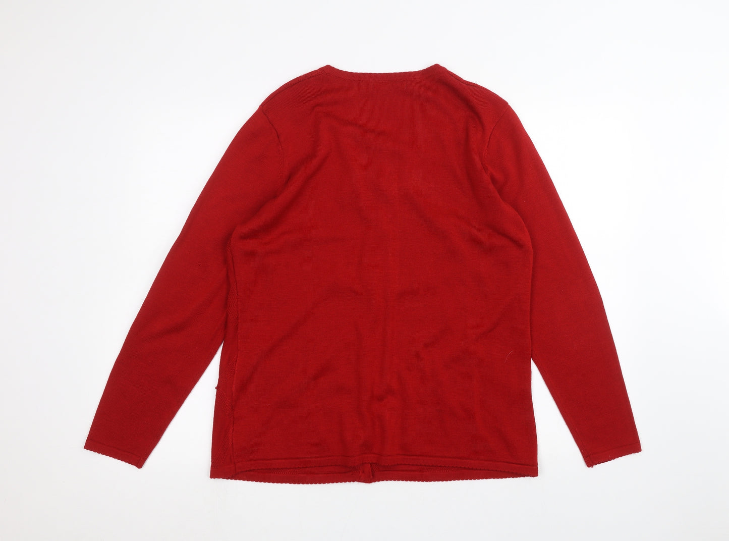 BM Womens Red   Cardigan Jumper Size M
