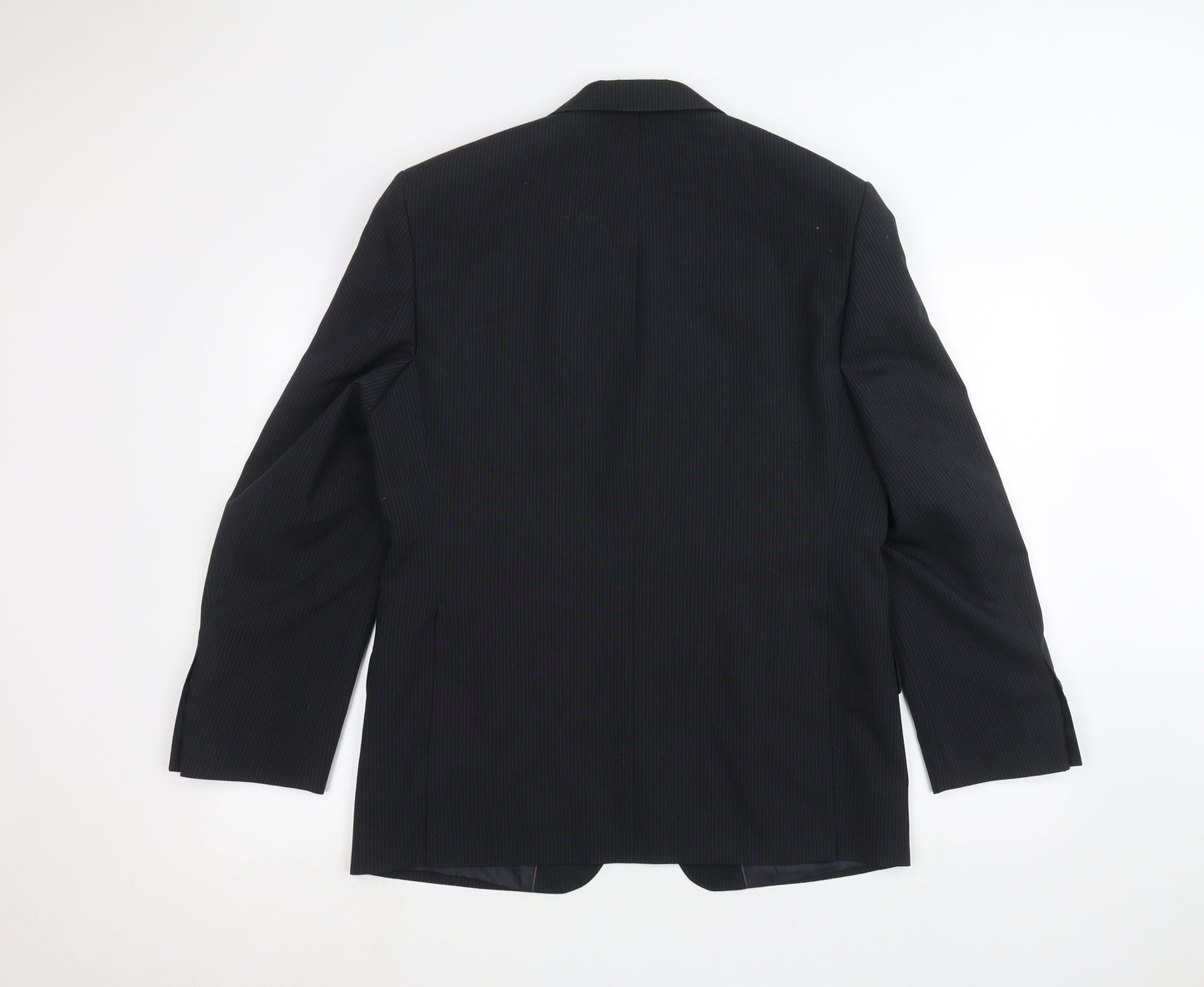 George Mens Black Striped  Jacket Suit Jacket Size 38