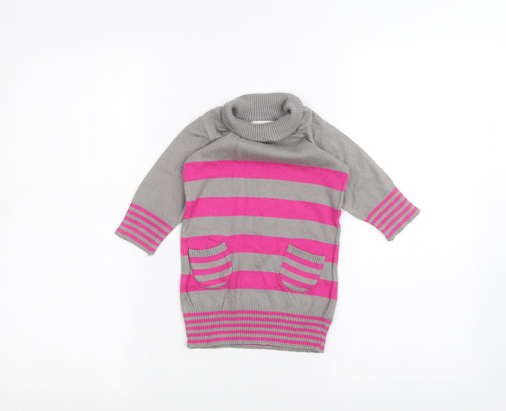 Marks and Spencer Baby Grey Striped Basic T-Shirt Size 9-12 Months
