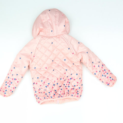 PEP & CO Girls Pink   Basic Coat Coat Size 2 Years  - Love hearts