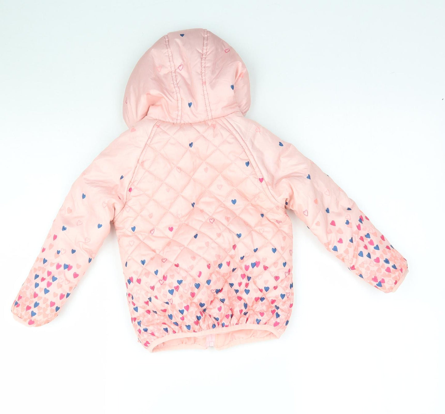 PEP & CO Girls Pink   Basic Coat Coat Size 2 Years  - Love hearts