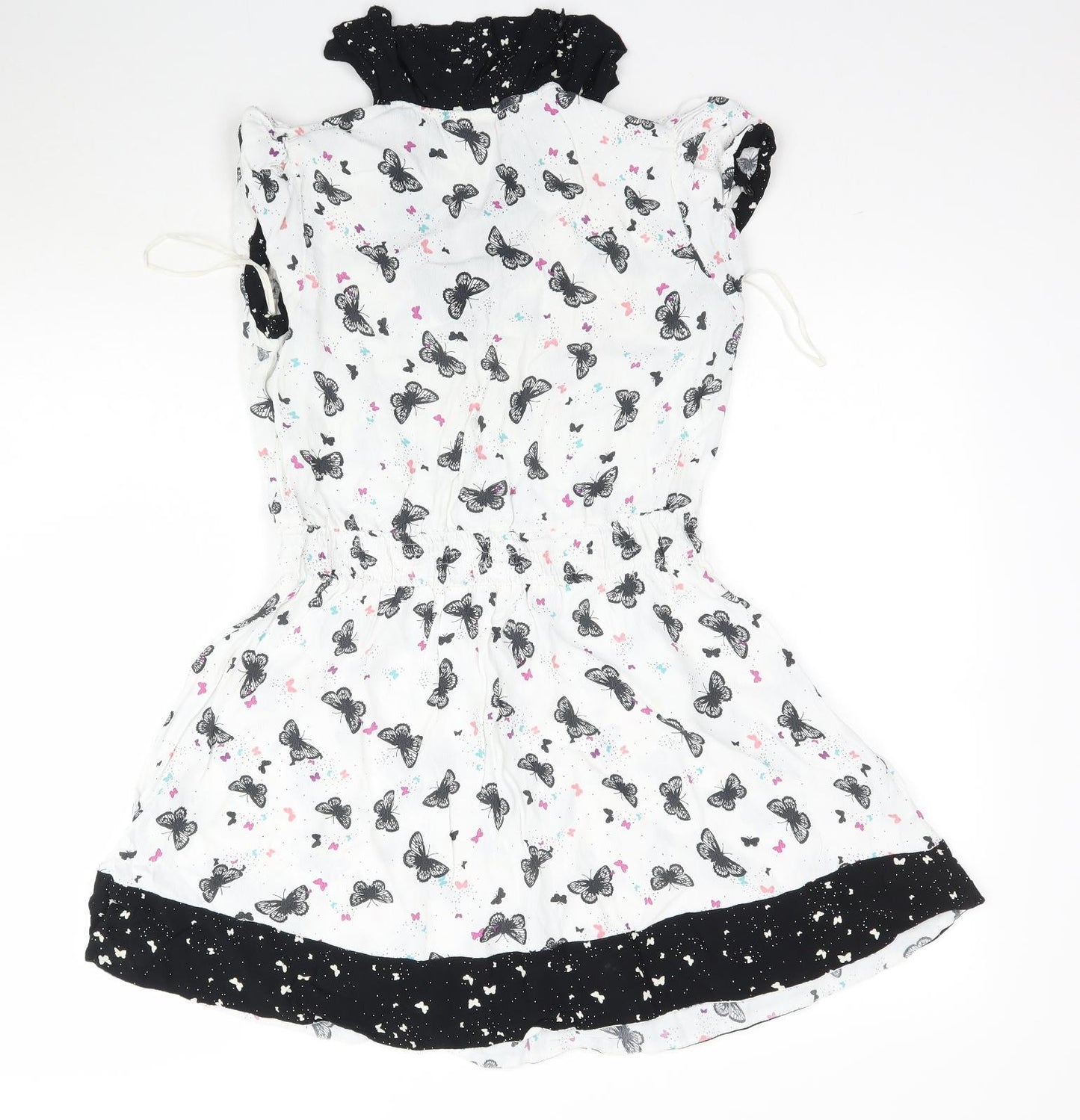 Miss Selfridge Womens White   Fit & Flare  Size 14  - Butterflies