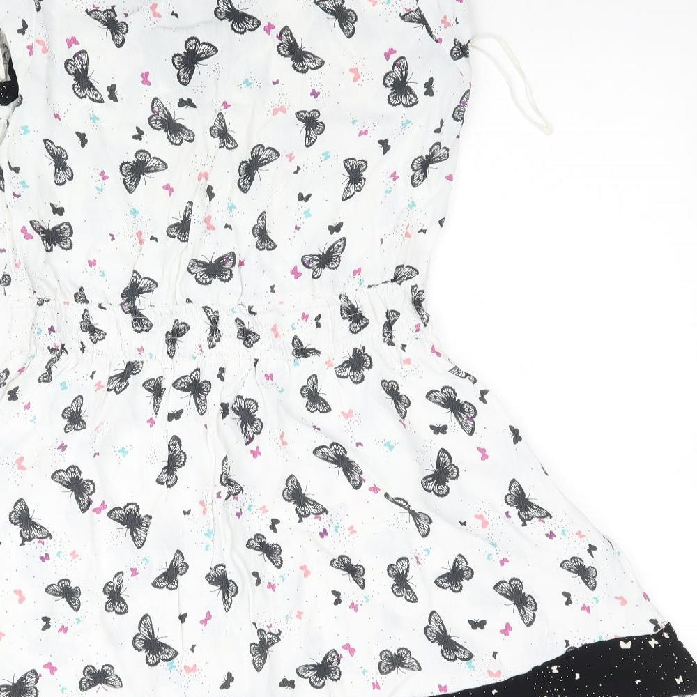 Miss Selfridge Womens White   Fit & Flare  Size 14  - Butterflies
