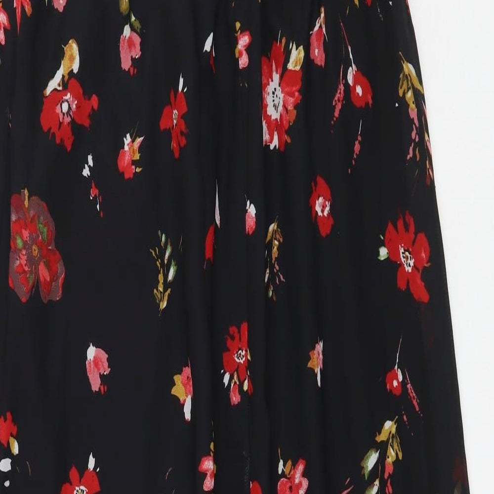 George Womens Black Floral Mesh Maxi  Size 14
