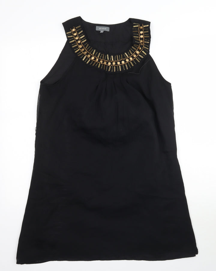 et vous Womens Black Shift Size 14