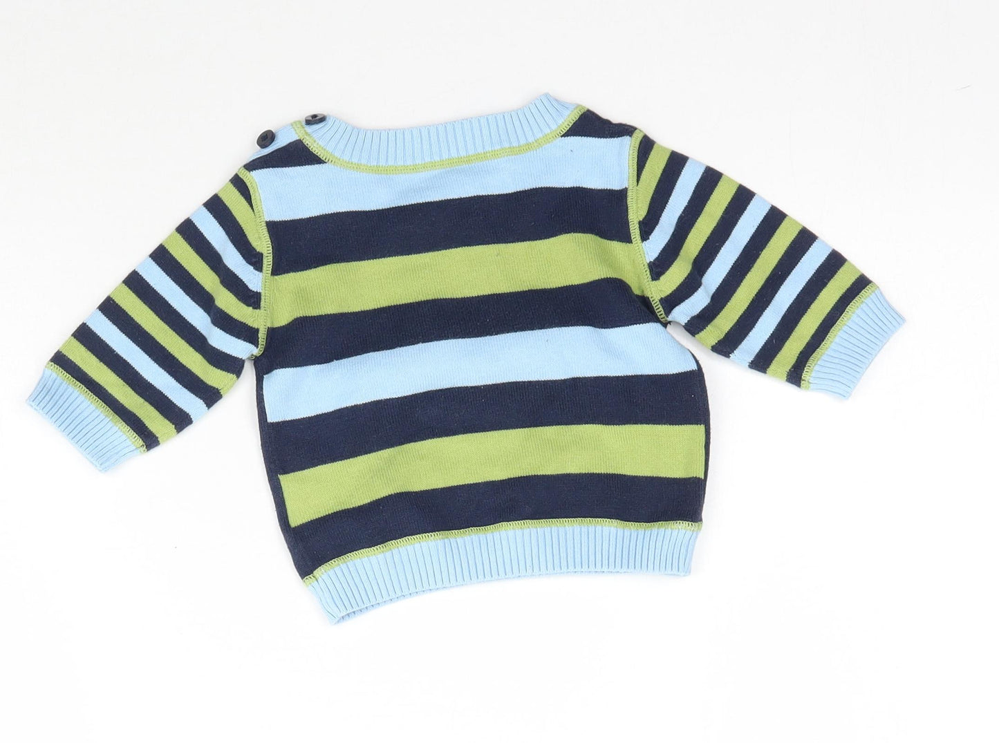 Marks and Spencer Baby Multicoloured Striped Knit Pullover Jumper Size 0-3 Months  - Dog & Bone