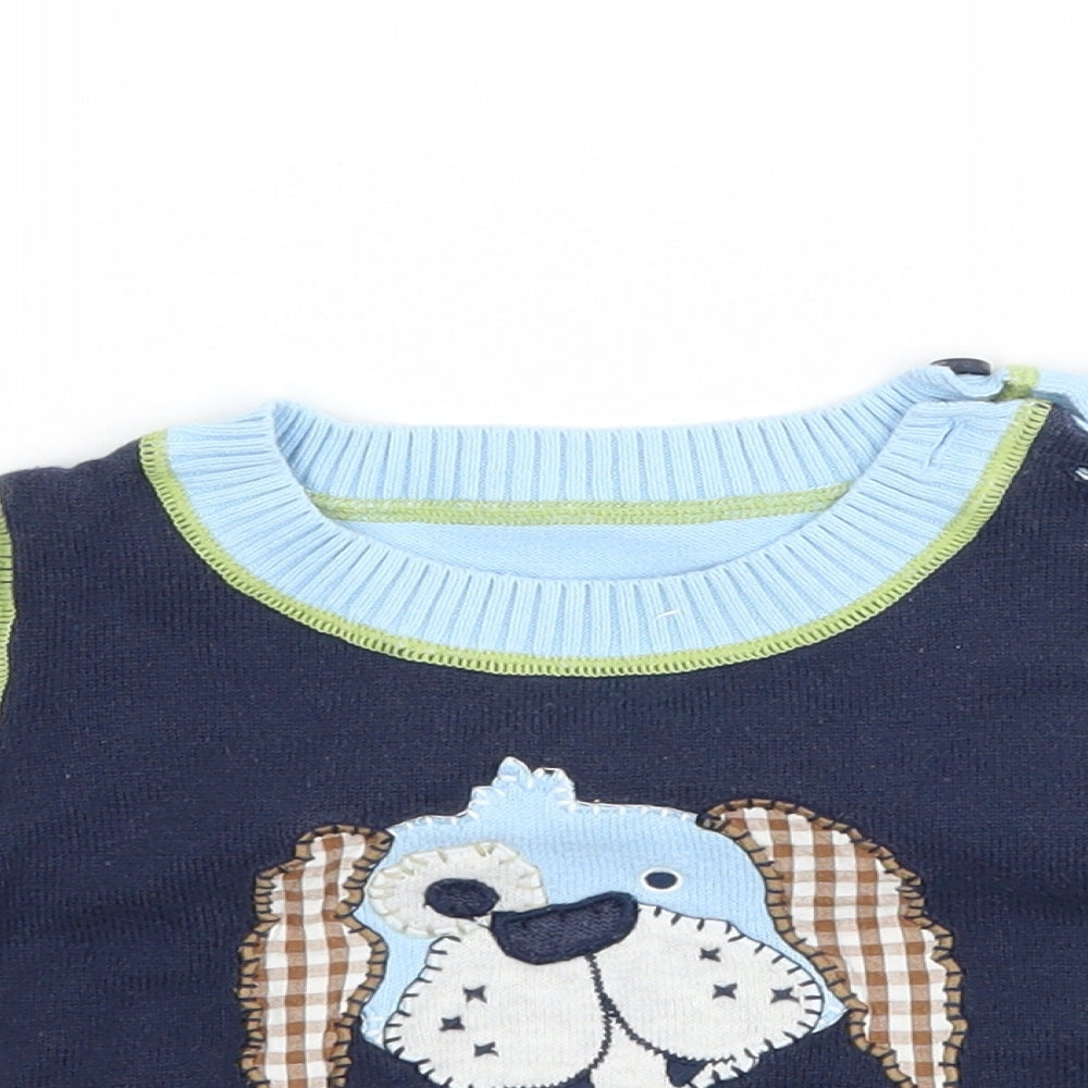 Marks and Spencer Baby Multicoloured Striped Knit Pullover Jumper Size 0-3 Months  - Dog & Bone