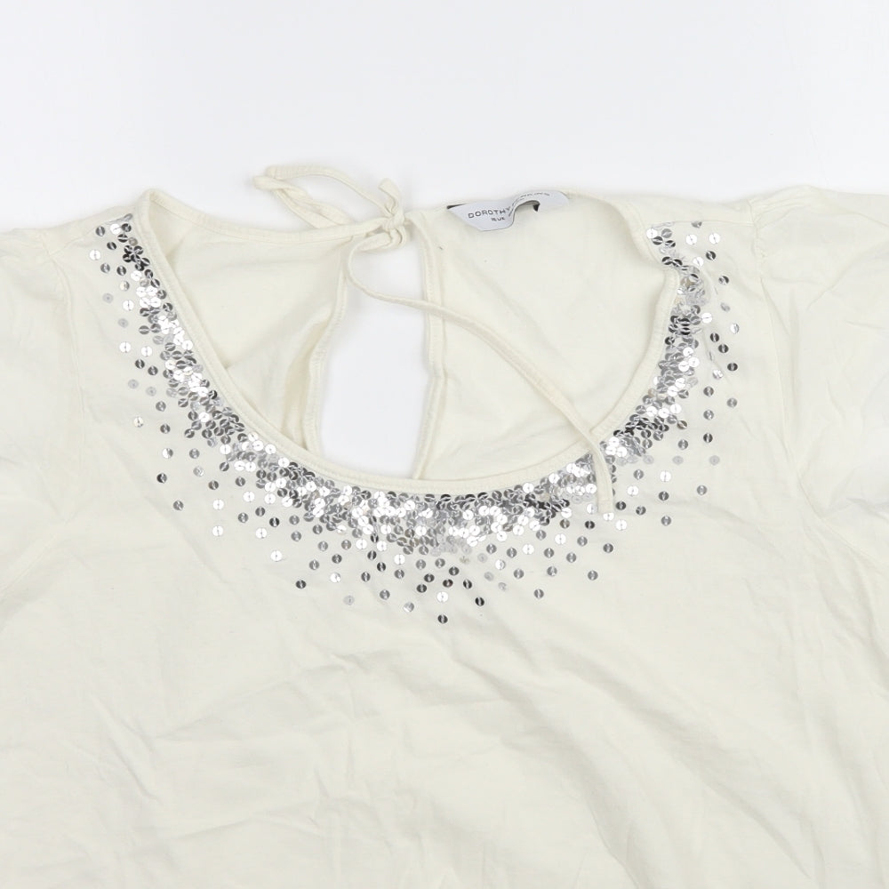 Dorothy Perkins Womens Ivory   Basic T-Shirt Size 16