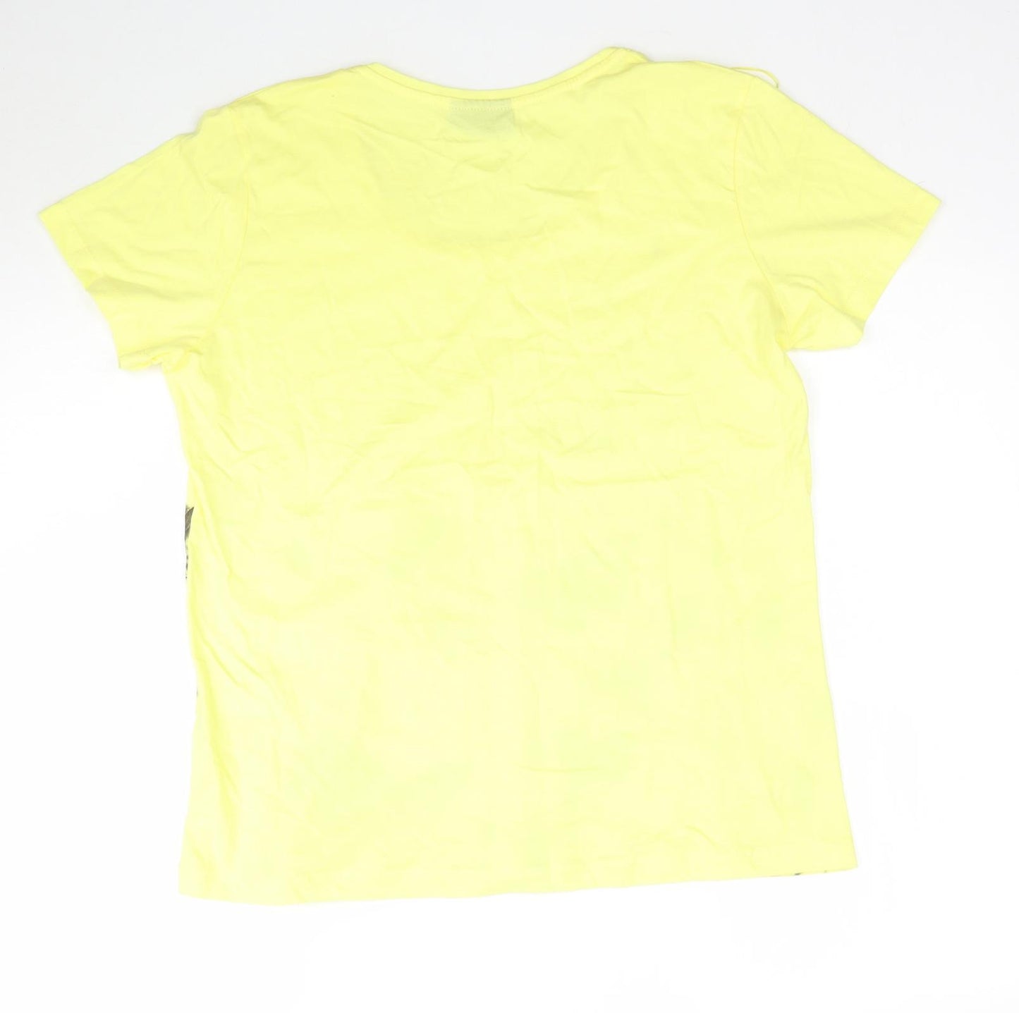 Fransa Womens Yellow   Basic T-Shirt Size L  - Butterflies