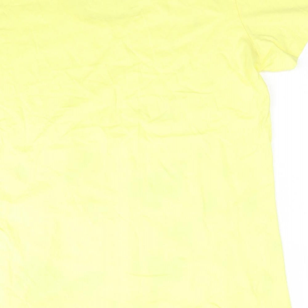 Fransa Womens Yellow   Basic T-Shirt Size L  - Butterflies