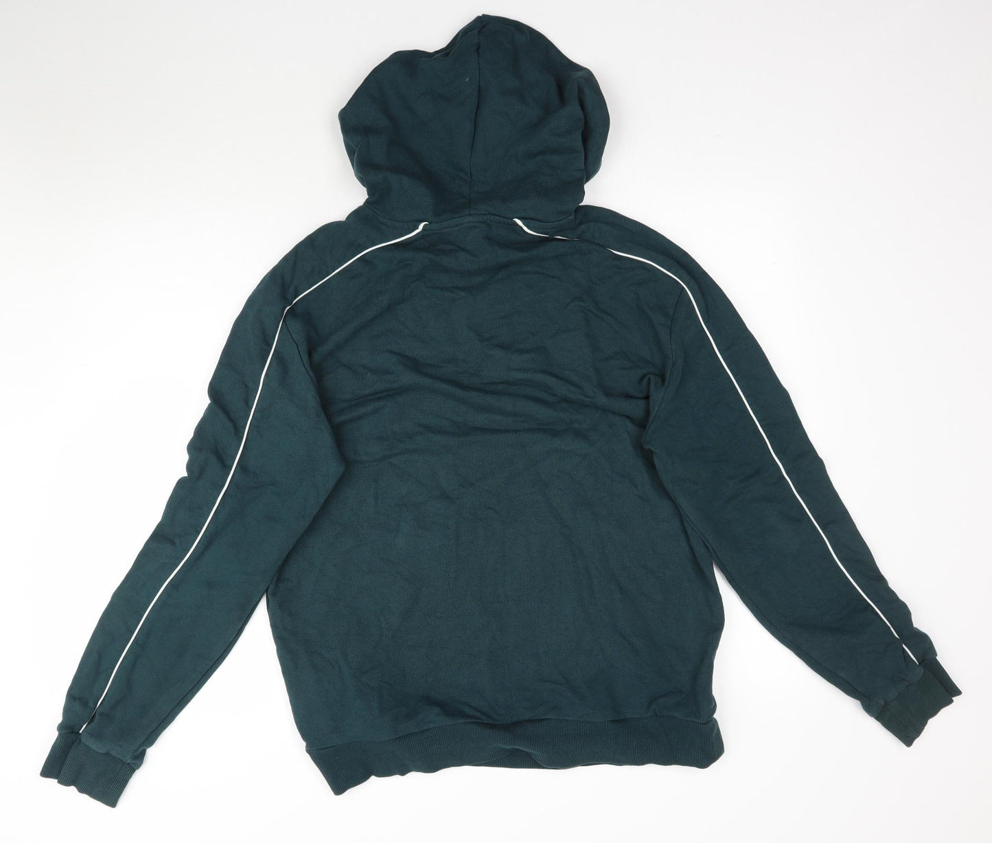 New Look Mens Green   Pullover Hoodie Size M  - Contrasted piping