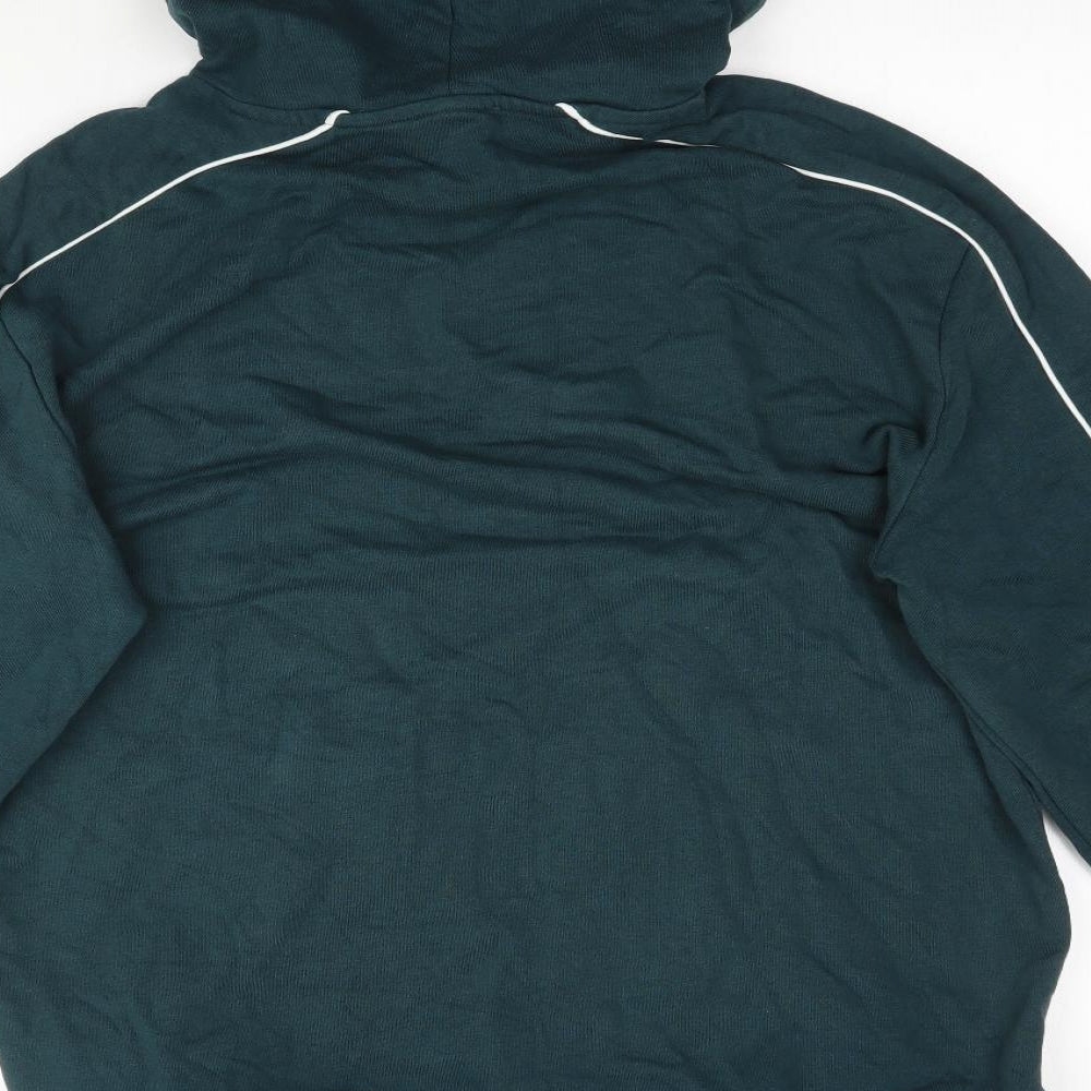 New Look Mens Green   Pullover Hoodie Size M  - Contrasted piping