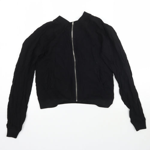 Select Womens Black   Full Zip Sweatshirt Size 6  - Bomber Jacket