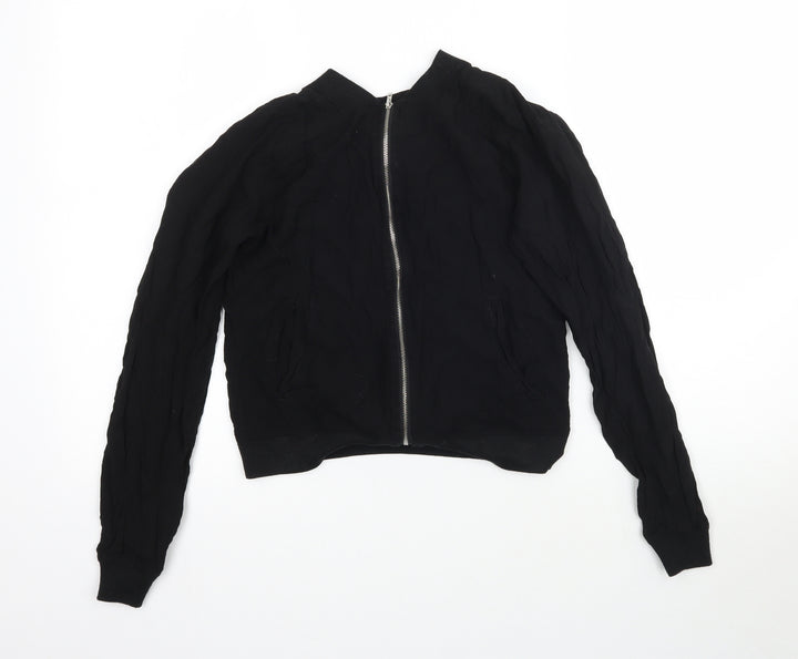 Select Womens Black Full Zip Sweatshirt Size 6 - Bomber Jacket
