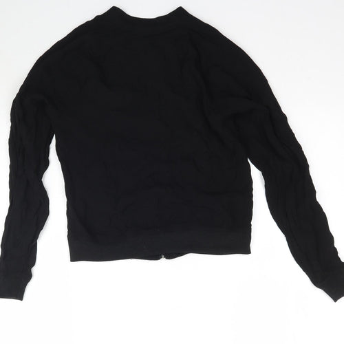 Select Womens Black   Full Zip Sweatshirt Size 6  - Bomber Jacket
