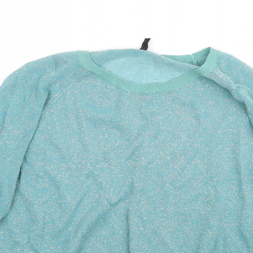 Stile Benetton Womens Blue   Pullover Jumper Size L  - Woven Fabric