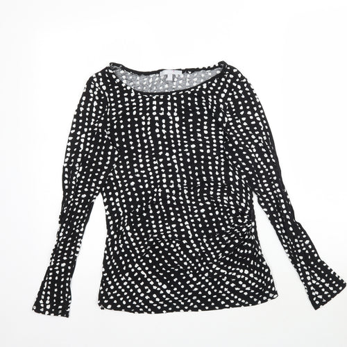 Per Una Womens Black Polka Dot  Basic T-Shirt Size 10