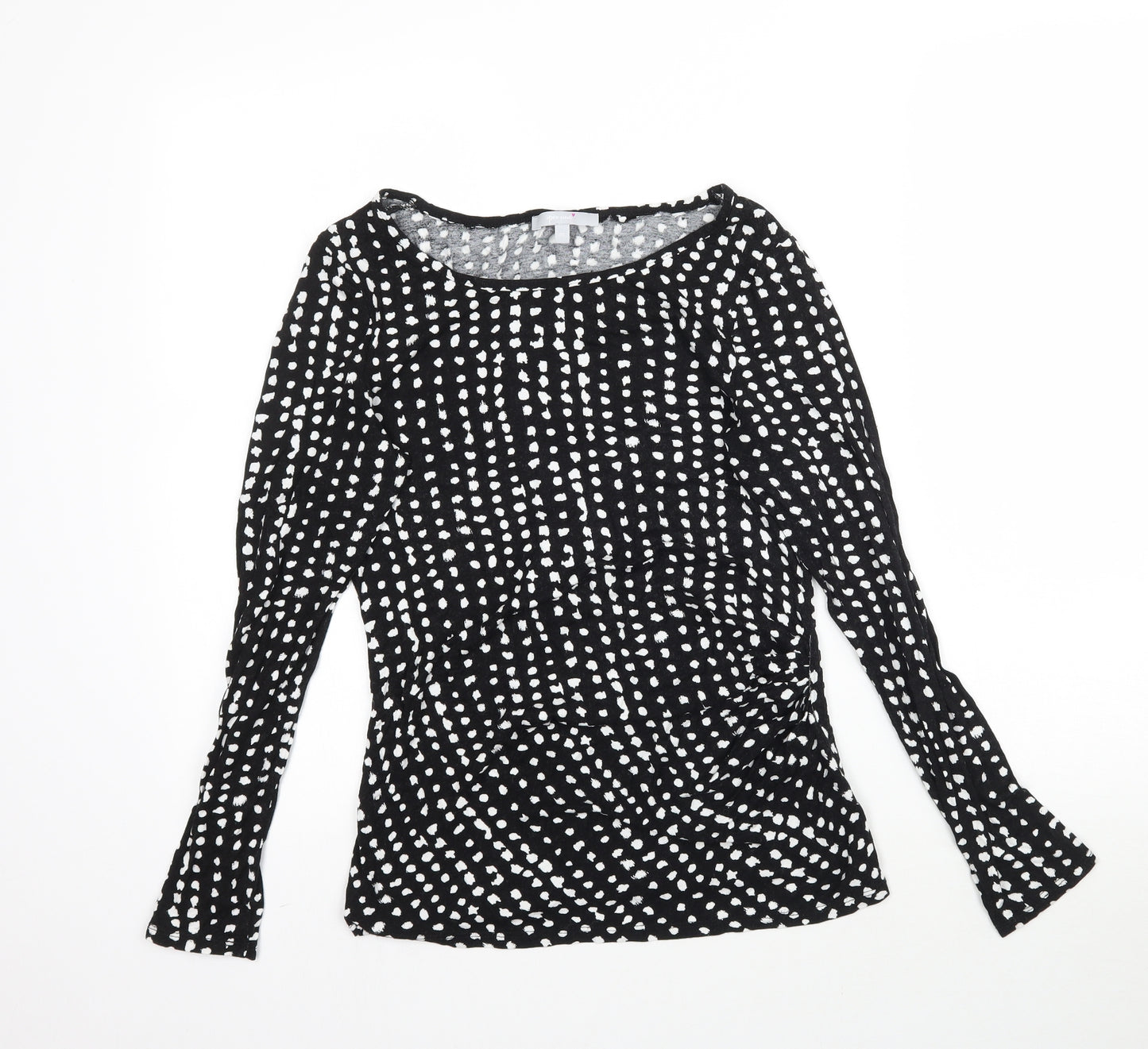 Per Una Womens Black Polka Dot  Basic T-Shirt Size 10