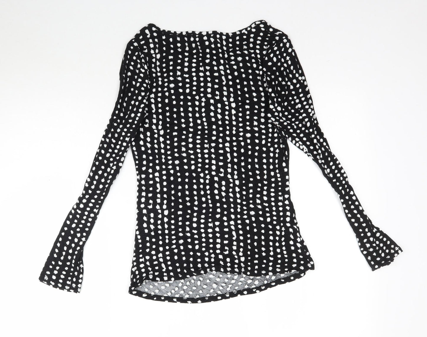 Per Una Womens Black Polka Dot  Basic T-Shirt Size 10