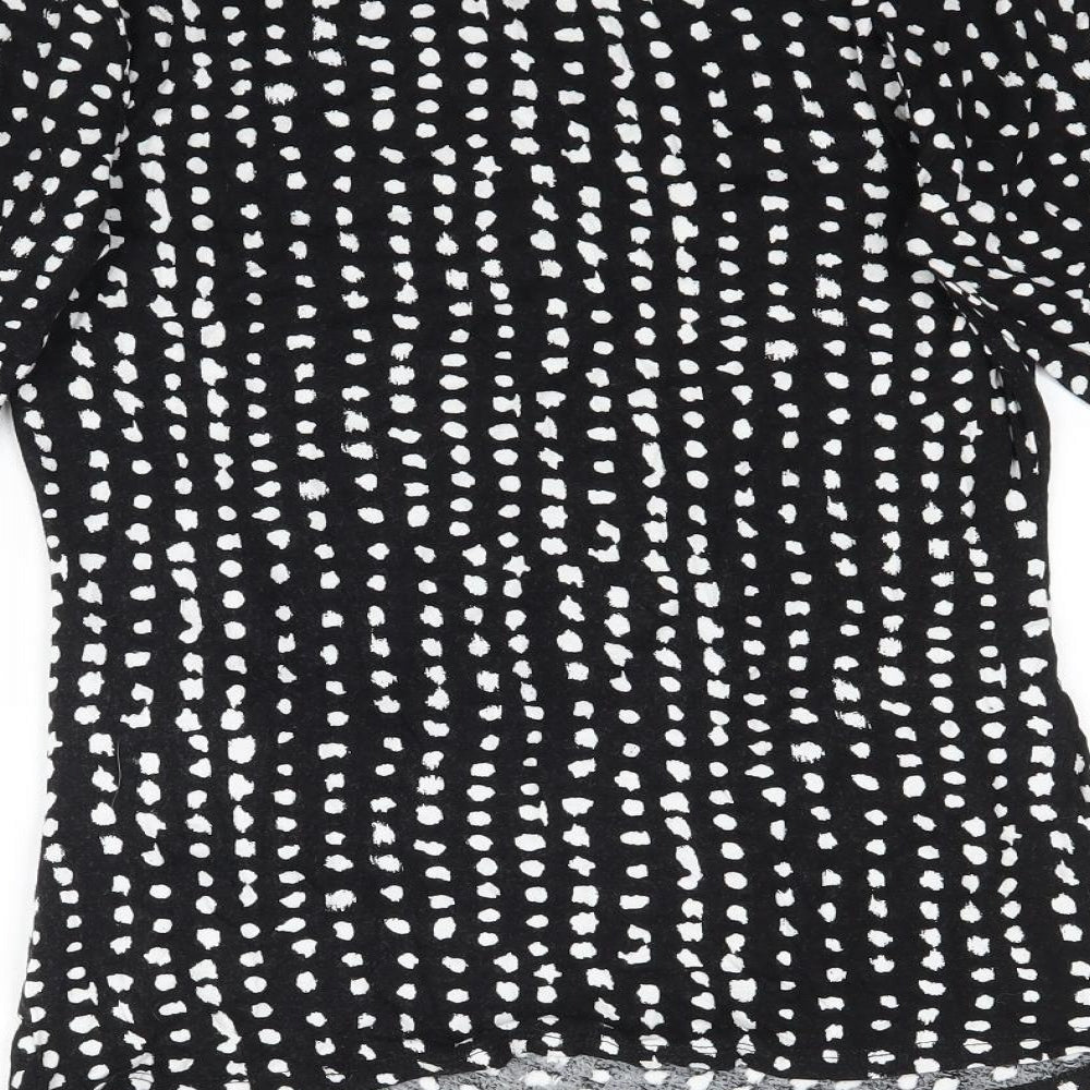 Per Una Womens Black Polka Dot  Basic T-Shirt Size 10