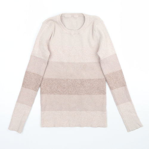 Mishow Womens Pink Striped Knit Pullover Jumper Size XS