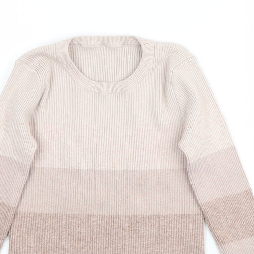 Mishow Womens Pink Striped Knit Pullover Jumper Size XS