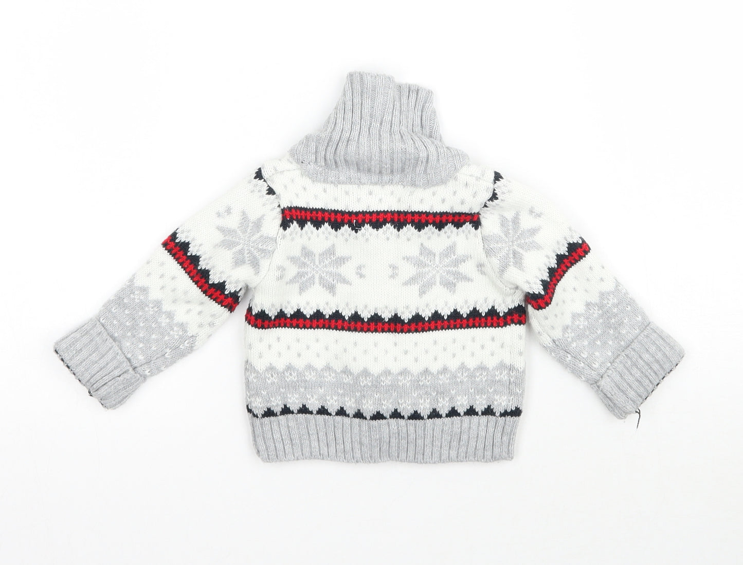 Early Days Baby Grey Fair Isle Knit Cardigan Jumper Size 0-3 Months  - Christmas Snowflake