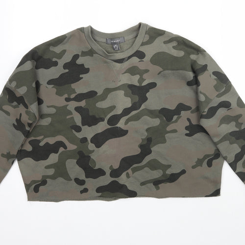 Primark Womens Green Camouflage  Pullover Sweatshirt Size 2XS  - Cropped
