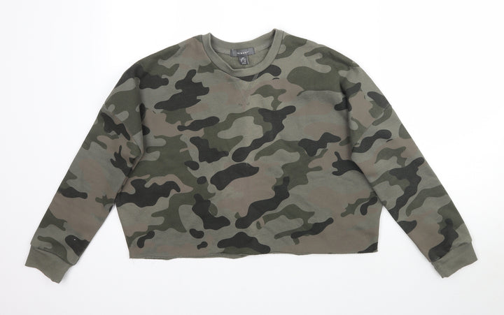 Primark Womens Green Camouflage  Pullover Sweatshirt Size 2XS  - Cropped