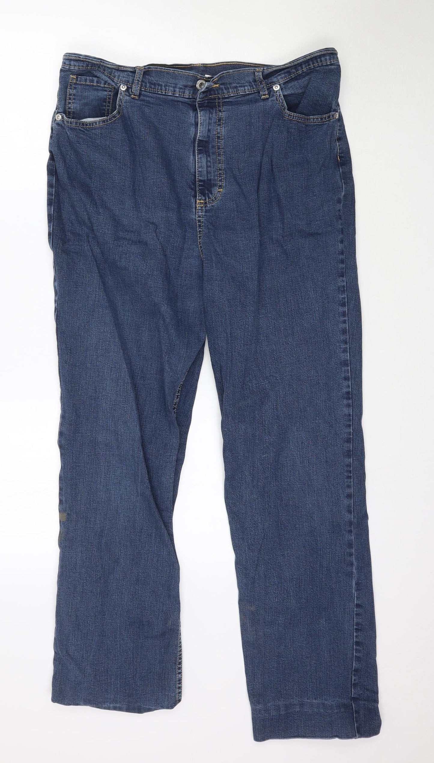 Marks and Spencer Womens Blue  Denim Straight Jeans Size 18 L30 in