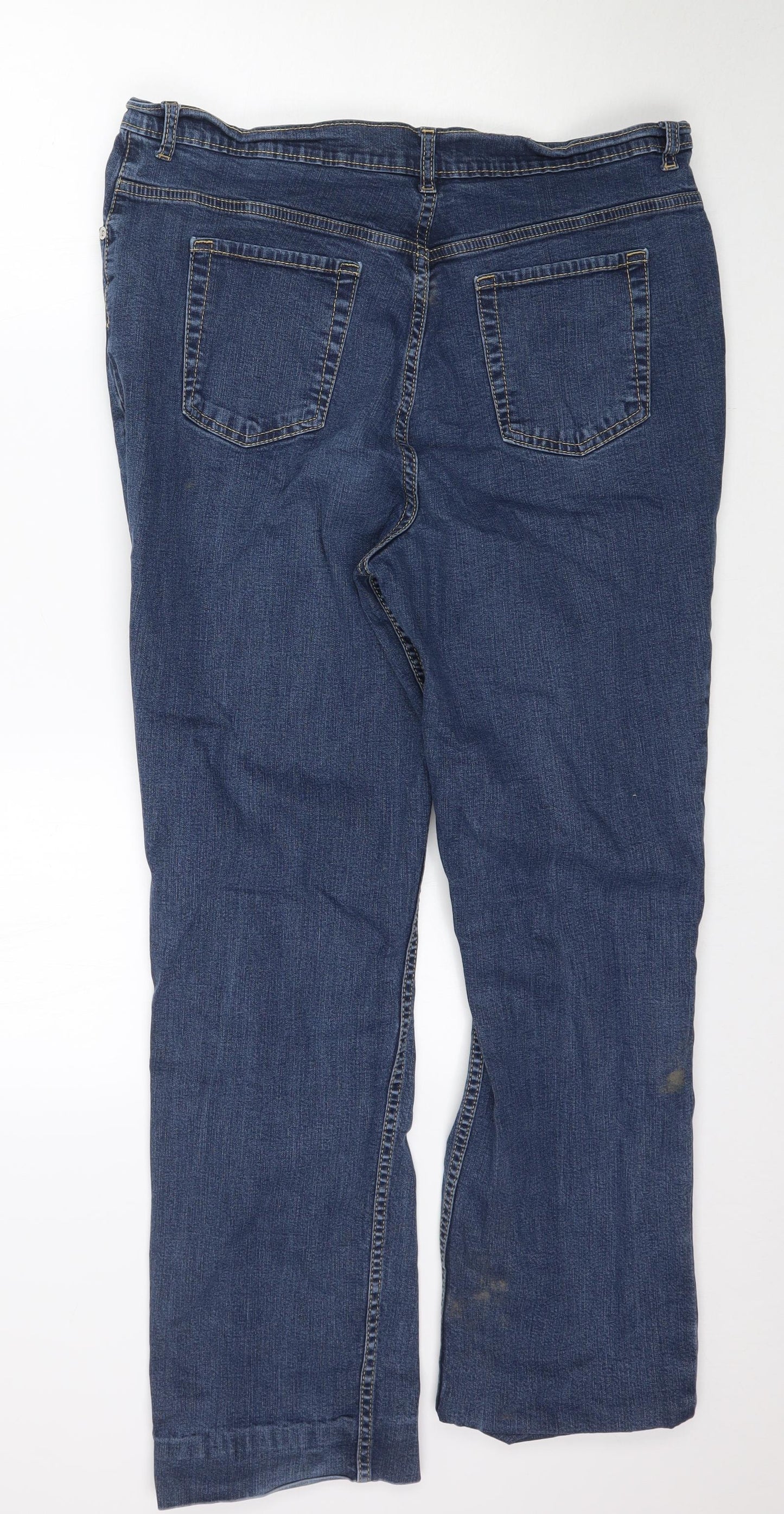 Marks and Spencer Womens Blue  Denim Straight Jeans Size 18 L30 in