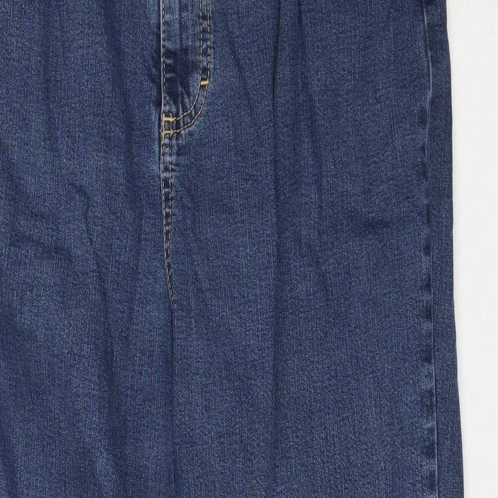 Marks and Spencer Womens Blue  Denim Straight Jeans Size 18 L30 in
