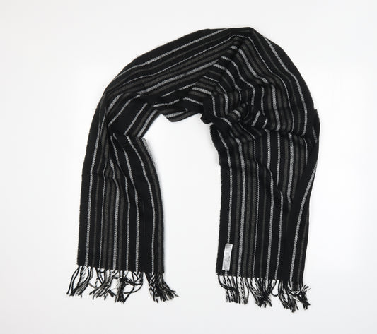 Sand Stome Mens Black Striped  Scarf  One Size