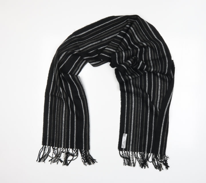 Sand Stome Mens Black Striped  Scarf  One Size